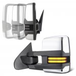 Chevy Silverado 3500HD 2007-2014 Chrome Power Folding Tow Mirrors Smoked LED DRL