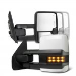 Ford F550 Super Duty 2008-2016 White Tow Mirrors Smoked LED Lights Power Heated