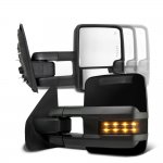 2013 Ford F450 Super Duty Glossy Black Tow Mirrors Smoked LED Lights Power Heated