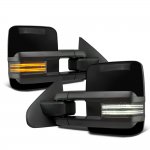 2010 Ford F250 Super Duty Glossy Black Tow Mirrors Smoked Switchback LED DRL Sequential Signal