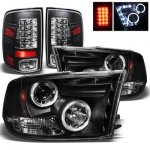 2017 Dodge Ram Black Projector Headlights and LED Tail Lights for Premium