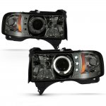 1998 Dodge Ram 2500 Smoked Halo Projector Headlights with LED