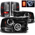 2015 Dodge Ram 3500 Black Projector Headlights and LED Tail Lights for Premium