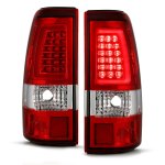 2002 Chevy Silverado Red and Clear LED Tube Tail Lights