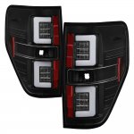 2013 Ford F150 Black Tube LED Tail Lights