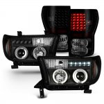 2008 Toyota Tundra Black Projector Headlights and LED Tail Lights