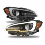 2015 Subaru WRX Black LED Tube Sequential Signal Projector Headlights