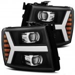 2014 Chevy Silverado 2500HD Black Projector Headlights LED DRL Dynamic Signal Activation