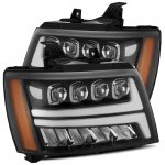 2010 Chevy Avalanche Glossy Black LED Quad Projector Headlights DRL Dynamic Signal Activation