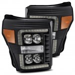 2011 Ford F550 Super Duty Black LED Quad Projector Headlights DRL Dynamic Signal Activation