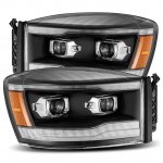 Dodge Ram 2500 2006-2009 New Black Projector Headlights LED DRL Dynamic Signal