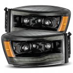 2006 Dodge Ram 2500 New Glossy Black Smoked LED Projector Headlights DRL Dynamic Signal Activation