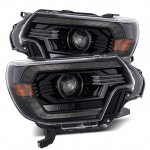 2012 Toyota Tacoma Glossy Black Smoked Projector Headlights LED DRL Switchback Signal