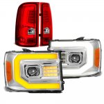 2010 GMC Sierra 3500HD Projector Headlights DRL Dynamic Signal LED Tail Lights