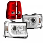 GMC Sierra 3500HD 2007-2014 DRL Projector Headlights LED Tail Lights