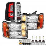 2012 GMC Sierra Denali LED Bulbs Headlights Black LED Tail Lights