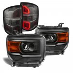 2015 GMC Sierra 2500HD SLE Black Projector Headlights Smoked LED Tail Lights