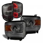 2015 GMC Sierra 3500HD SLE Smoked Projector Headlights LED Tail Lights