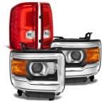 GMC Sierra 1500 2014-2015 Projector Headlights LED Tail Lights