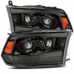 2015 Dodge Ram 2500 5th Gen Glossy Black Smoked Projector Headlights LED DRL Dynamic Signal