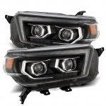 2010 Toyota 4Runner Black LED Projector Headlights DRL Dynamic Signal Activation