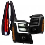 2010 Cadillac Escalade ESV Smoked DRL Projector Headlights Full LED Tail Lights Conversion