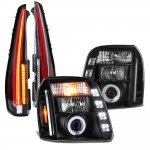 2010 GMC Yukon Black Halo Projector Headlights Full LED Tail Lights Conversion