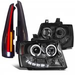 2007 Chevy Tahoe Smoked Halo Projector Headlights Full LED Tail Lights Conversion