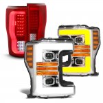 2017 Ford F250 Super Duty Switchback DRL Projector Headlights LED Tail Lights