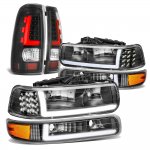 2001 Chevy Silverado 1500HD Black DRL Headlights LED Signals LED Tail Lights