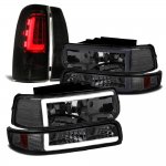 2001 Chevy Silverado 3500 Smoked LED Tube DRL Headlights Tail Lights