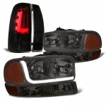 2000 GMC Sierra 2500 Smoked LED Tube DRL Headlights Tail Lights