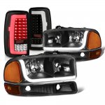 2001 GMC Yukon XL Black Tube DRL Headlights Full LED Tail Lights