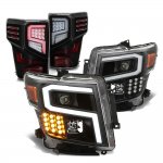 2022 Nissan Titan S Black DRL Projector Headlights Full LED Tail Lights