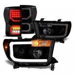 Toyota Tundra 2007-2013 Black Smoked LED DRL Projector Headlights Tail Lights