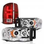 2004 Dodge Ram 3500 Halo Projector Headlights Custom LED Tail Lights