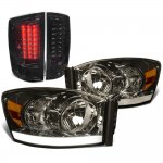 2008 Dodge Ram 2500 Smoked Tube DRL Headlights LED Tail Lights