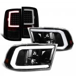 2015 Dodge Ram 3500 Black Tube DRL Projector Headlights LED Tail Lights