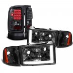 1998 Dodge Ram 3500 Smoked DRL Headlights LED Tail Lights