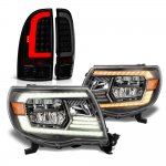 2010 Toyota Tacoma Black Smoked Switchback DRL LED Headlights Tail Lights
