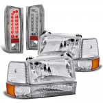 1992 Ford F150 Headlights Set LED Tail Lights