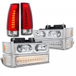 GMC Sierra 2500 1994-1998 LED DRL Headlights Set Tail Lights