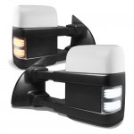 2011 Ford F350 Super Duty White Tow Mirrors Switchback LED Sequential Signal