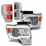 2011 Ford F150 Clear DRL Headlights LED Tail Lights