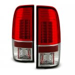 2014 Ford F450 Super Duty Red and Clear LED Tail Lights