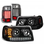 Ford Ranger 2001-2011 Black LED Signals Projector Headlights Tail Lights