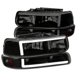 2001 Chevy Silverado 2500  Black Smoked  LED Tube DRL Headlights Set