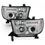 2007 Toyota Tundra Clear Dual Halo Projector Headlights with LED