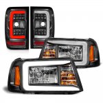 2007 Ford Ranger Black LED DRL Headlights Tail Lights