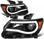 Chevy Colorado 2015-2022 Black Tube DRL Projector Headlights